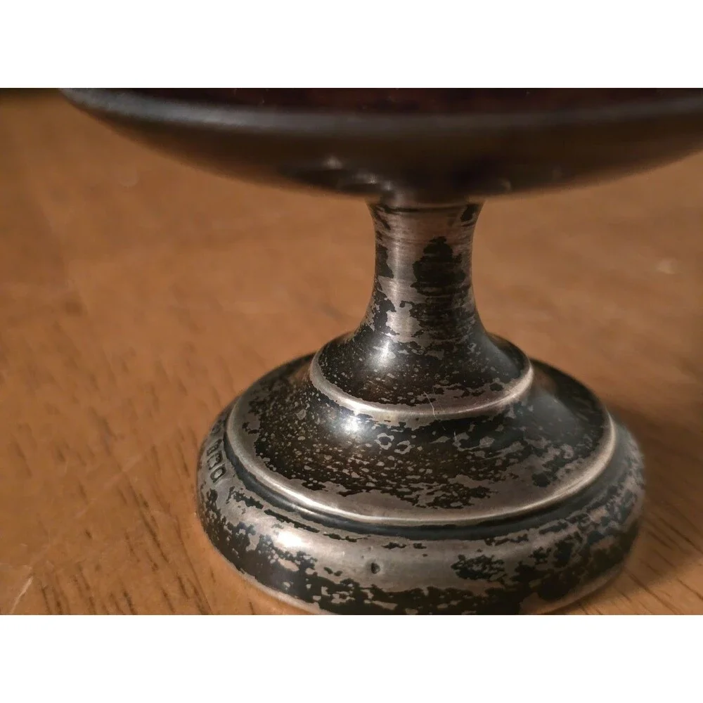 Antique 1904 Sterling Silver Pedestal Trinket Dish London Robert Pringle Sons